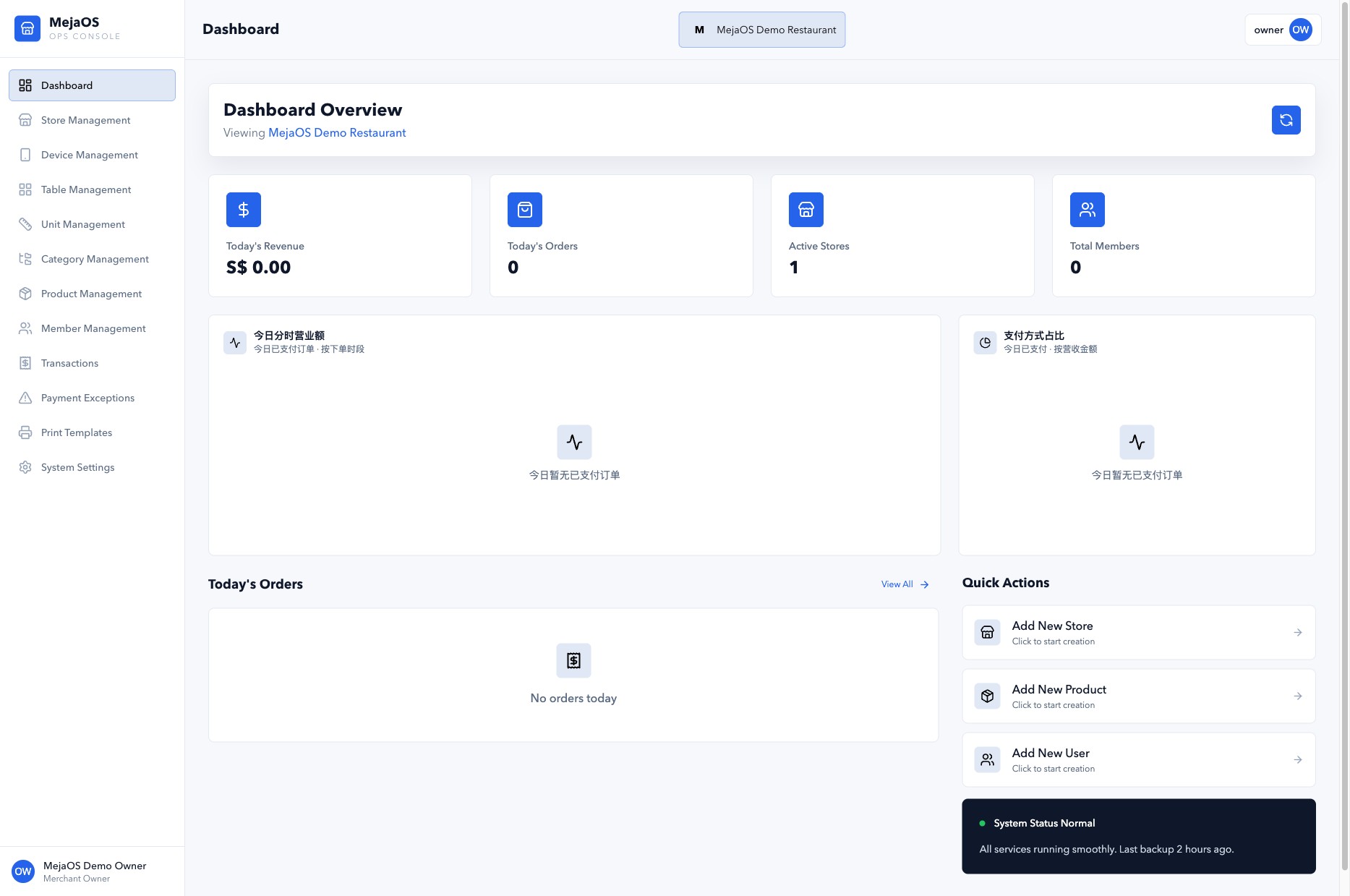 Restaurant operations in one console